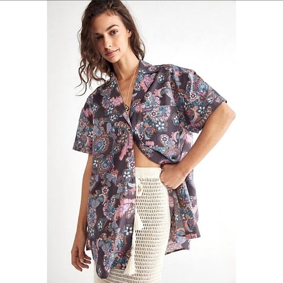Free People Multicolor Paisley Button Down Shirt - Picture 2 of 7